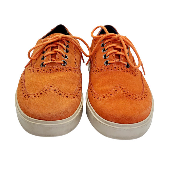 Cole Haan Bergen Wingtip Orange Suede Oxfords Style Sneakers Men's 8.5M - Picture 4 of 9